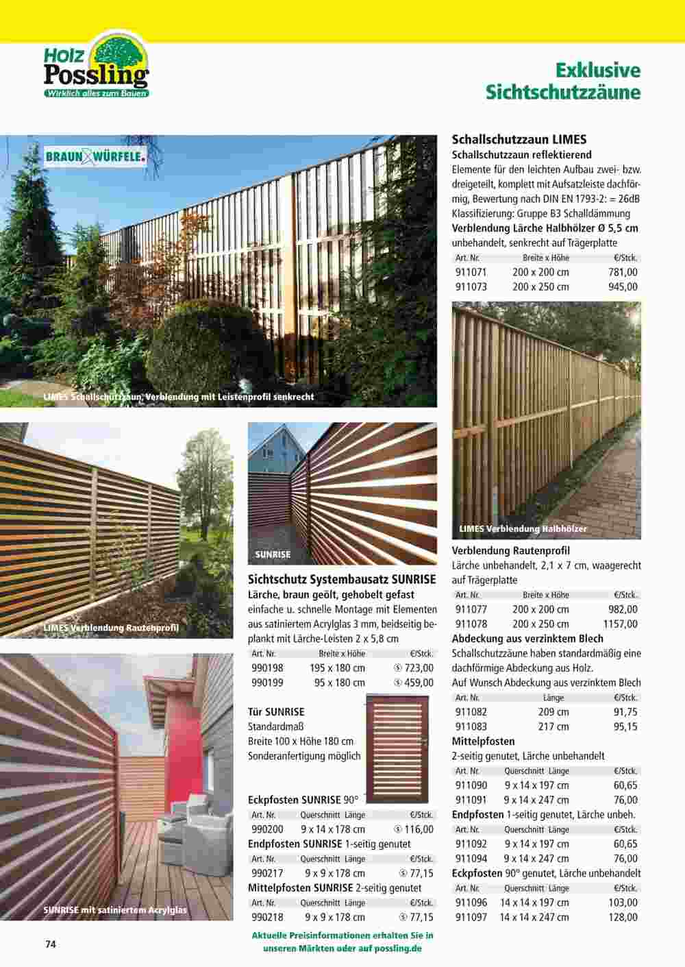 Holz Possling Prospekt (ab 01.01.2024) zum Blättern - Seite 74