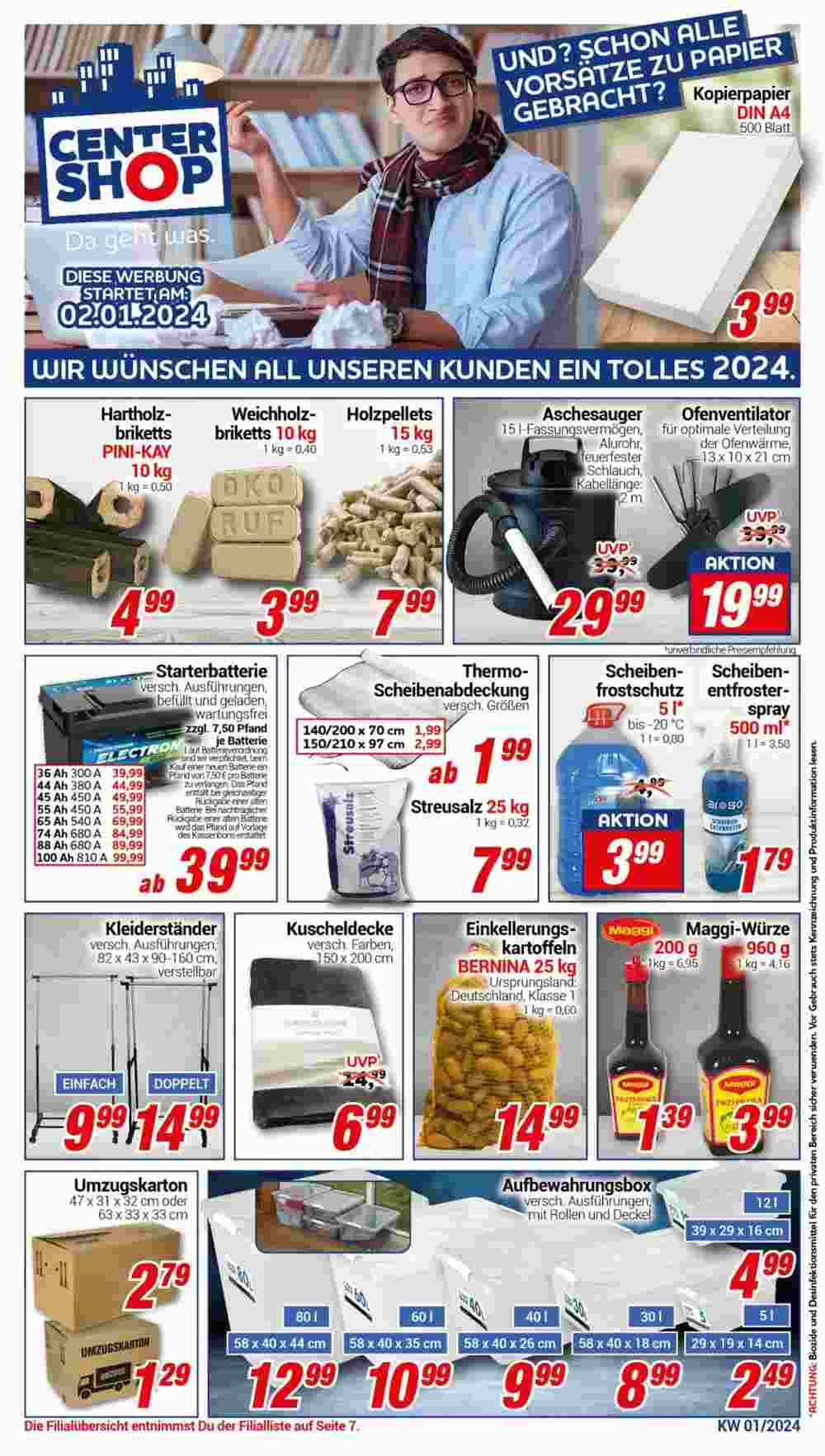 CENTERSHOP Prospekt (ab 02.01.2024) zum Blättern - Seite 1