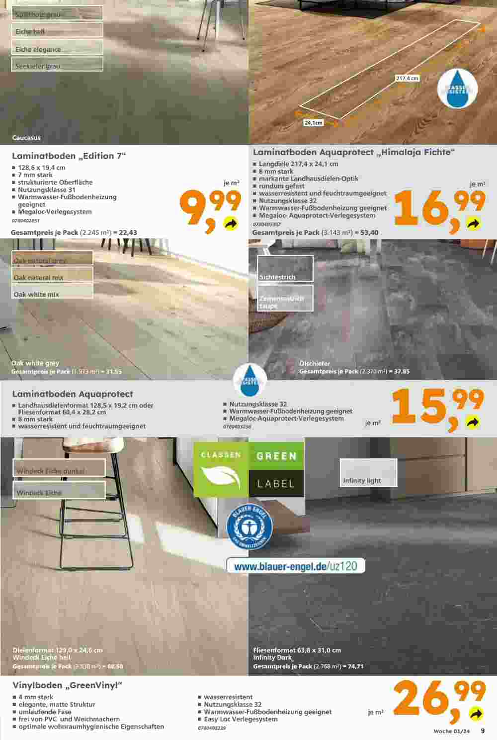 Globus Baumarkt Prospekt (ab 02.01.2024) zum Blättern - Seite 9