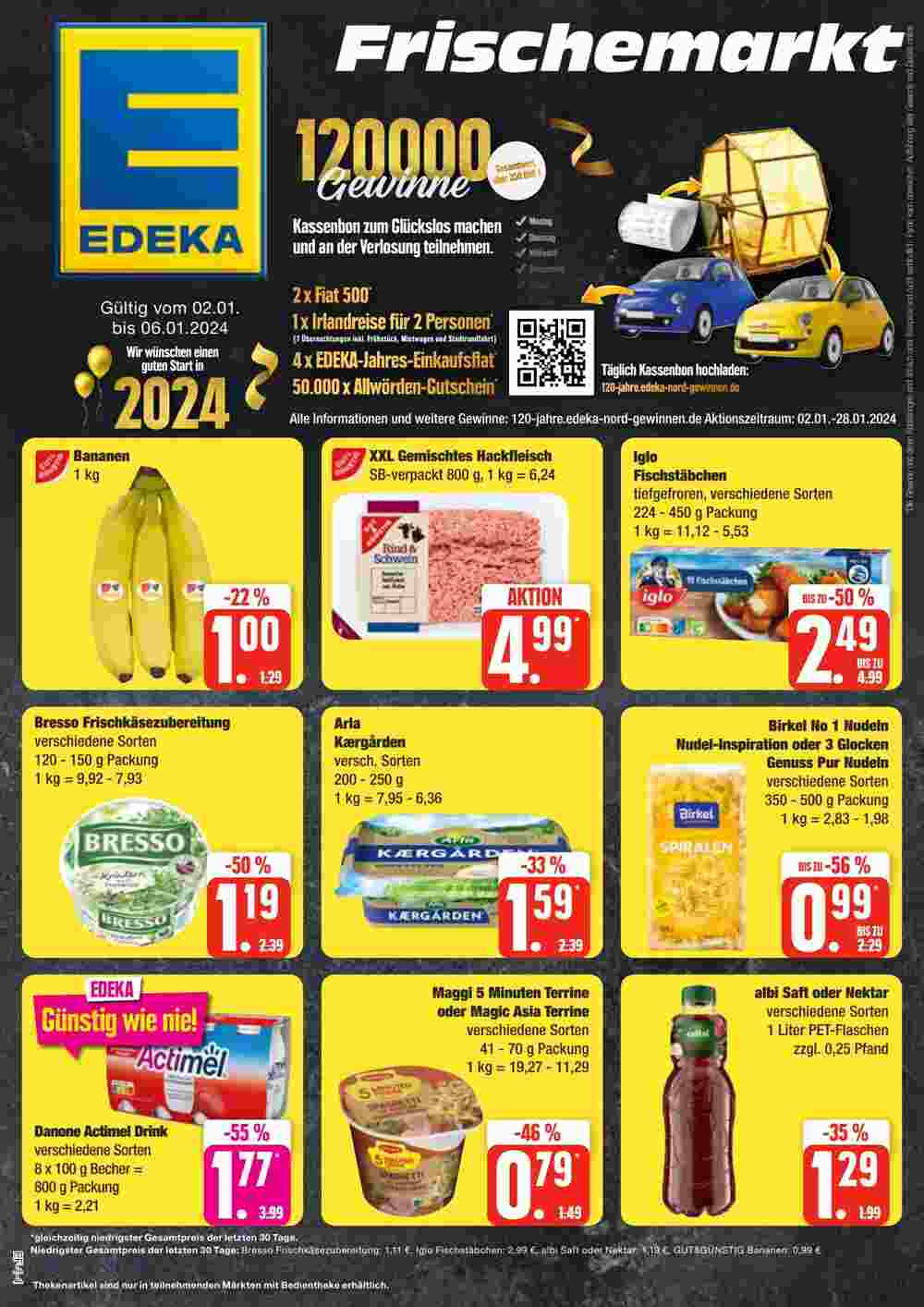 Edeka Frischemarkt Prospekt (ab 02.01.2024) zum Blättern - Seite 1