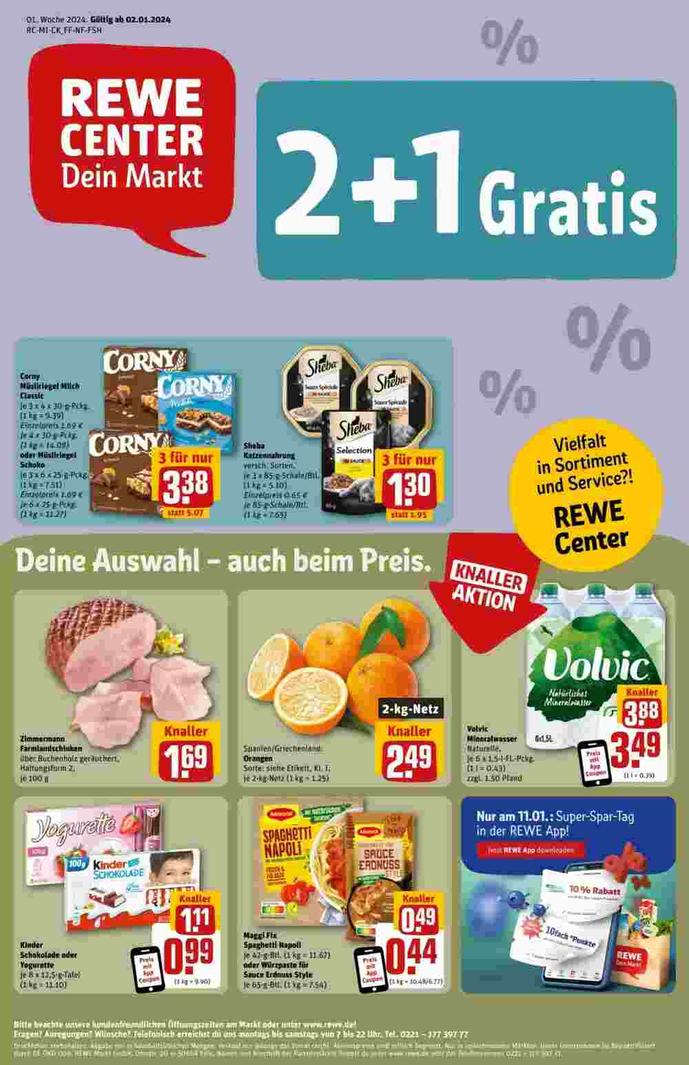 REWE Center Prospekt (ab 02.01.2024) zum Blättern - Seite 1