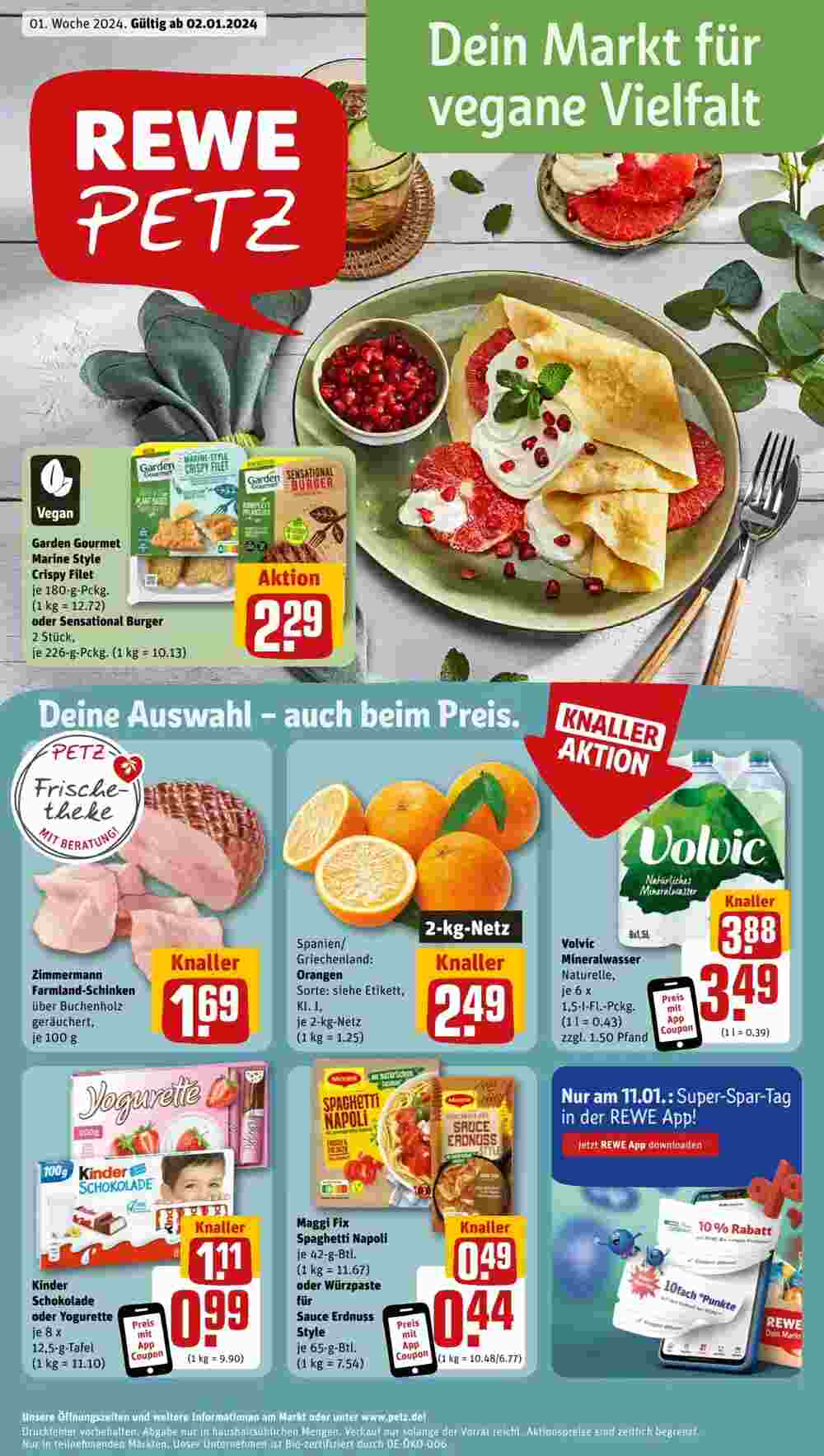 REWE PETZ Prospekt (ab 02.01.2024) zum Blättern - Seite 1