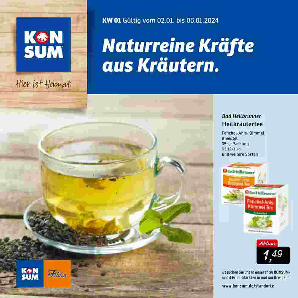 KONSUM Prospekt (ab 02.01.2024) zum Blättern - Seite 1