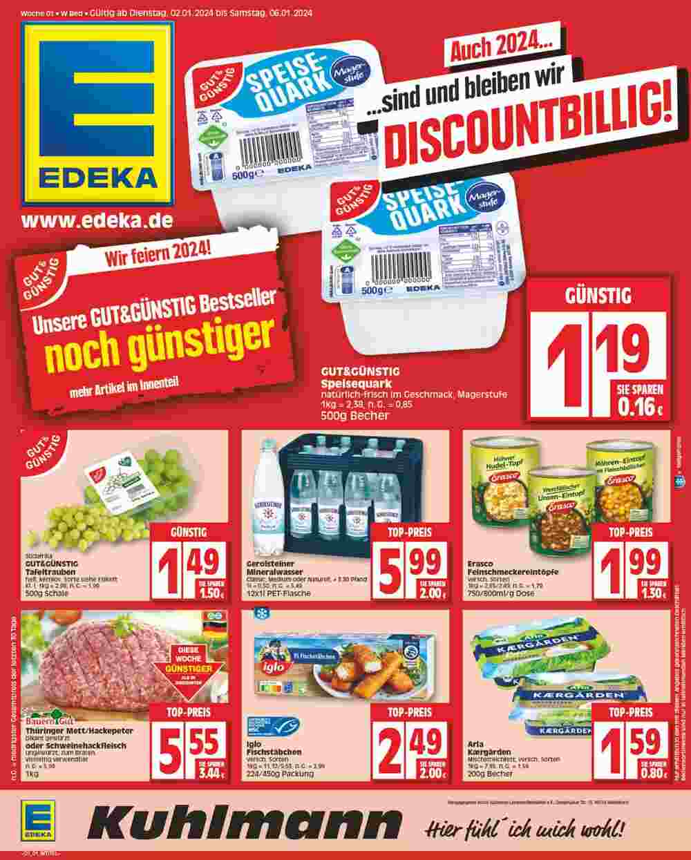 EDEKA Kuhlmann Prospekt (ab 02.01.2024) zum Blättern - Seite 1