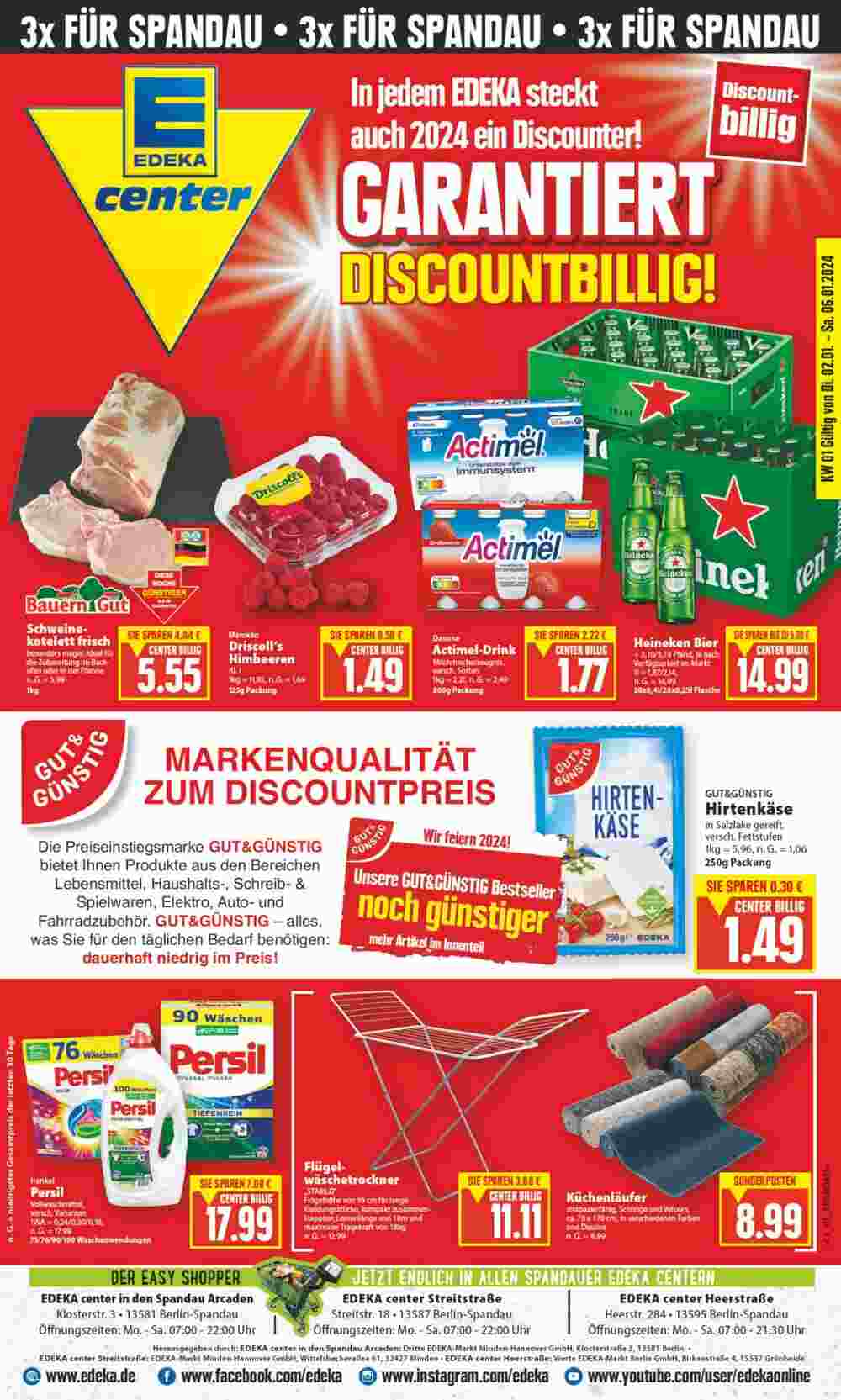 Edeka Center Prospekt (ab 05.01.2024) zum Blättern - Seite 1