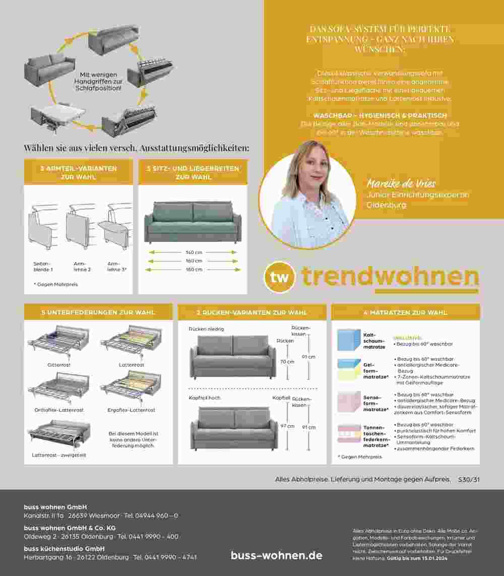 Möbel Buss Prospekt (ab 07.01.2024) zum Blättern - Seite 31