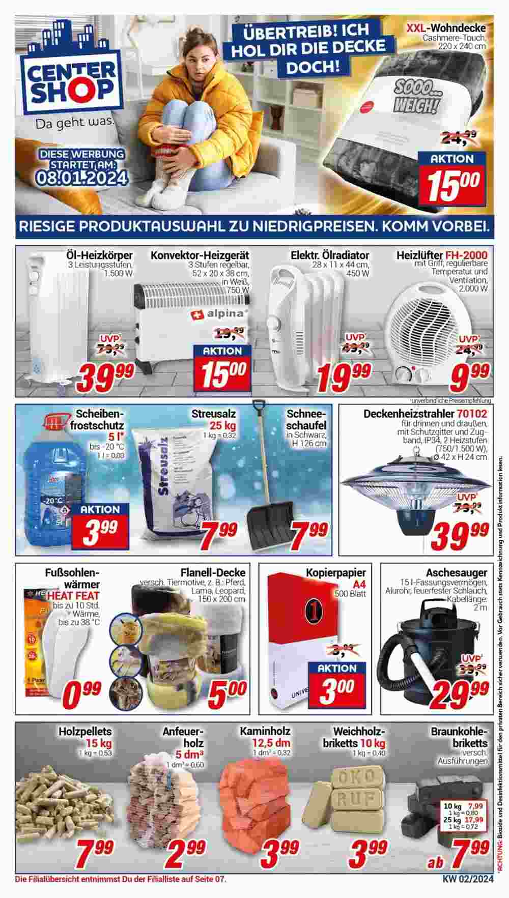 CENTERSHOP Prospekt (ab 08.01.2024) zum Blättern - Seite 1