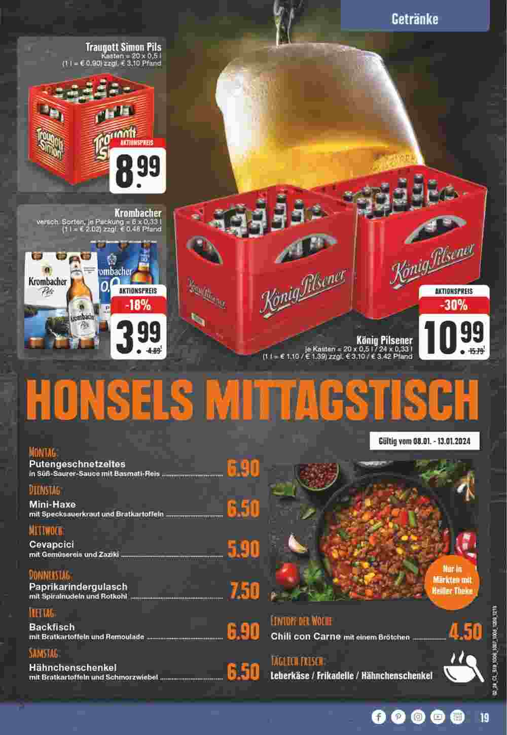 Edeka Honsel Prospekt (ab 08.01.2024) zum Blättern - Seite 19