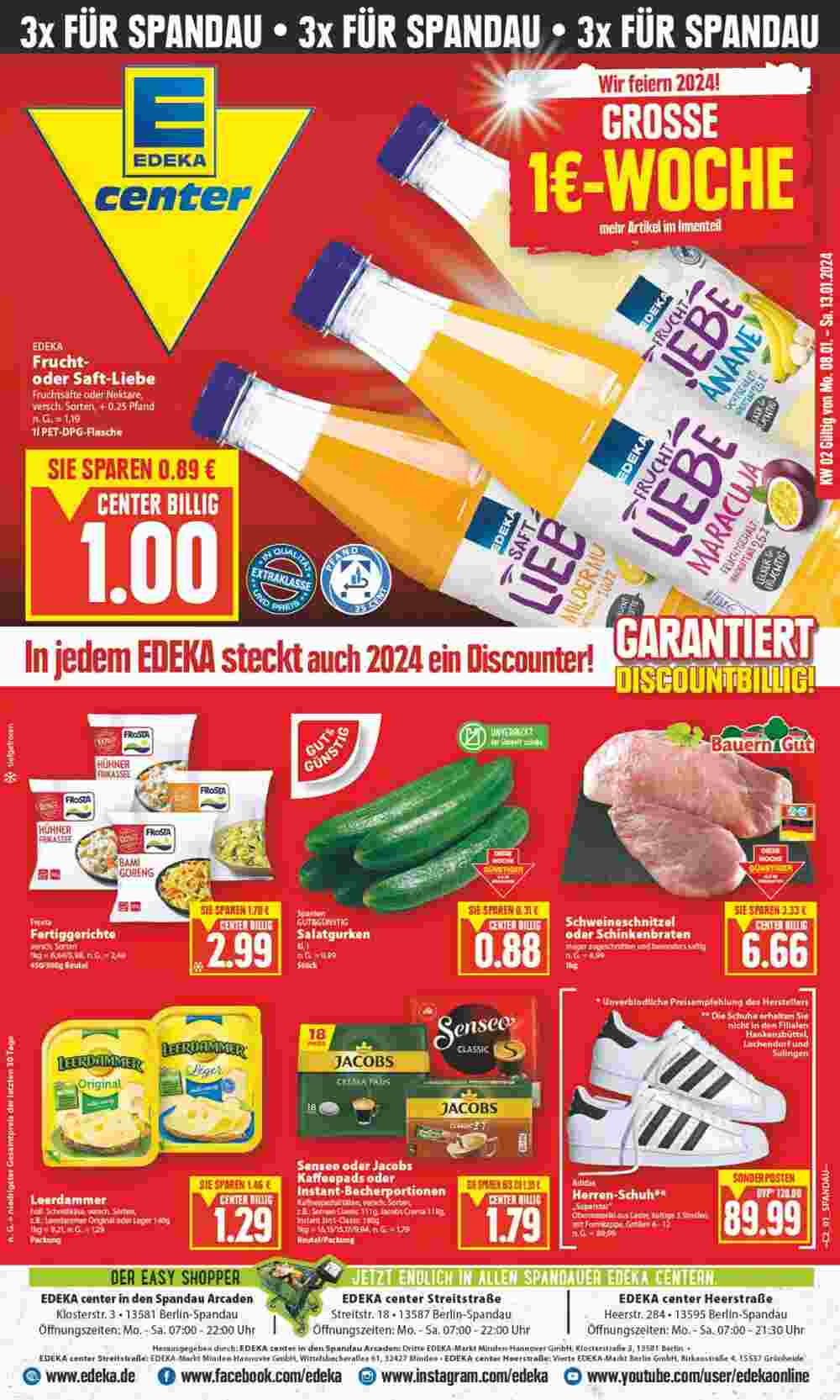 Edeka Center Prospekt (ab 08.01.2024) zum Blättern - Seite 1