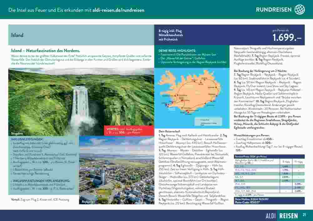 Aldi Süd Reisen Prospekt (ab 09.01.2024) zum Blättern - Seite 21
