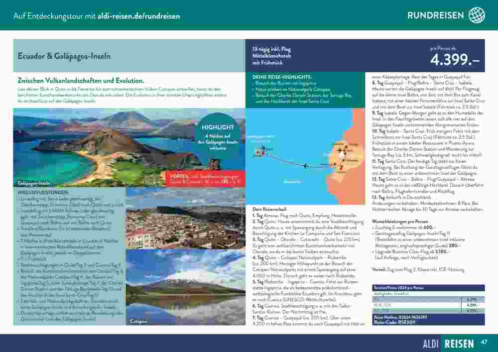 Aldi Süd Reisen Prospekt (ab 09.01.2024) zum Blättern - Seite 47