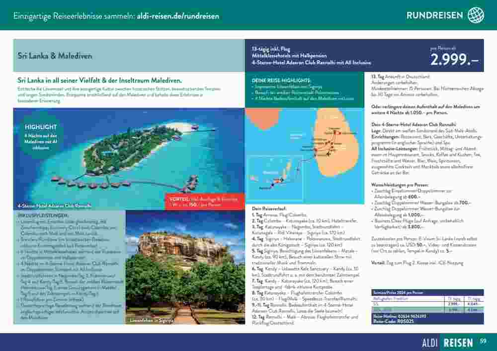 Aldi Süd Reisen Prospekt (ab 09.01.2024) zum Blättern - Seite 59