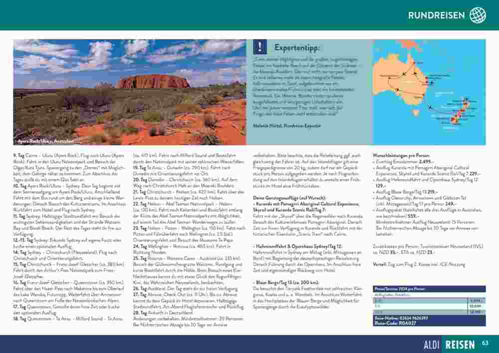 Aldi Süd Reisen Prospekt (ab 09.01.2024) zum Blättern - Seite 63