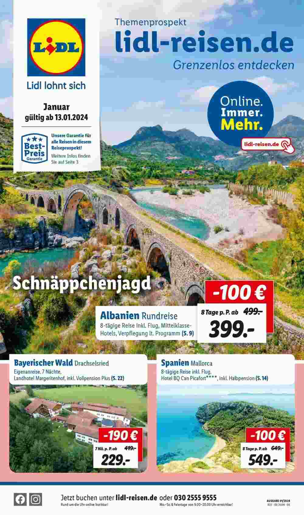 Lidl Reisen Prospekt (ab 13.01.2024) zum Blättern - Seite 1