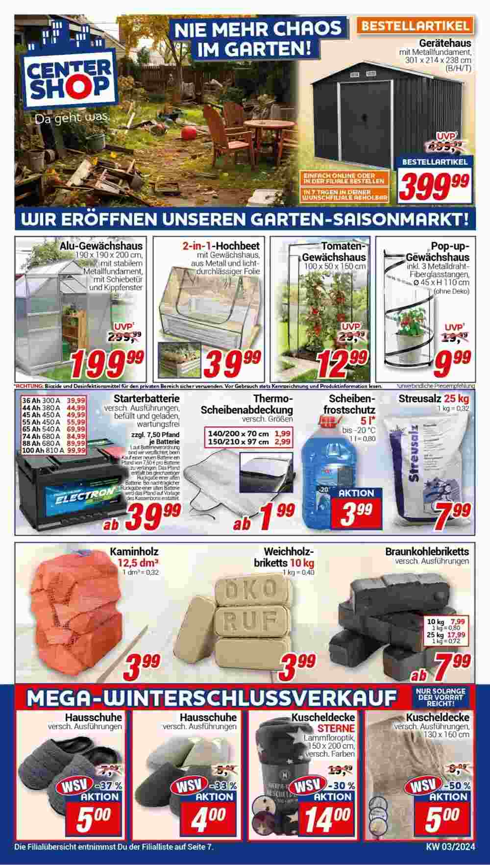 CENTERSHOP Prospekt (ab 15.01.2024) zum Blättern - Seite 1