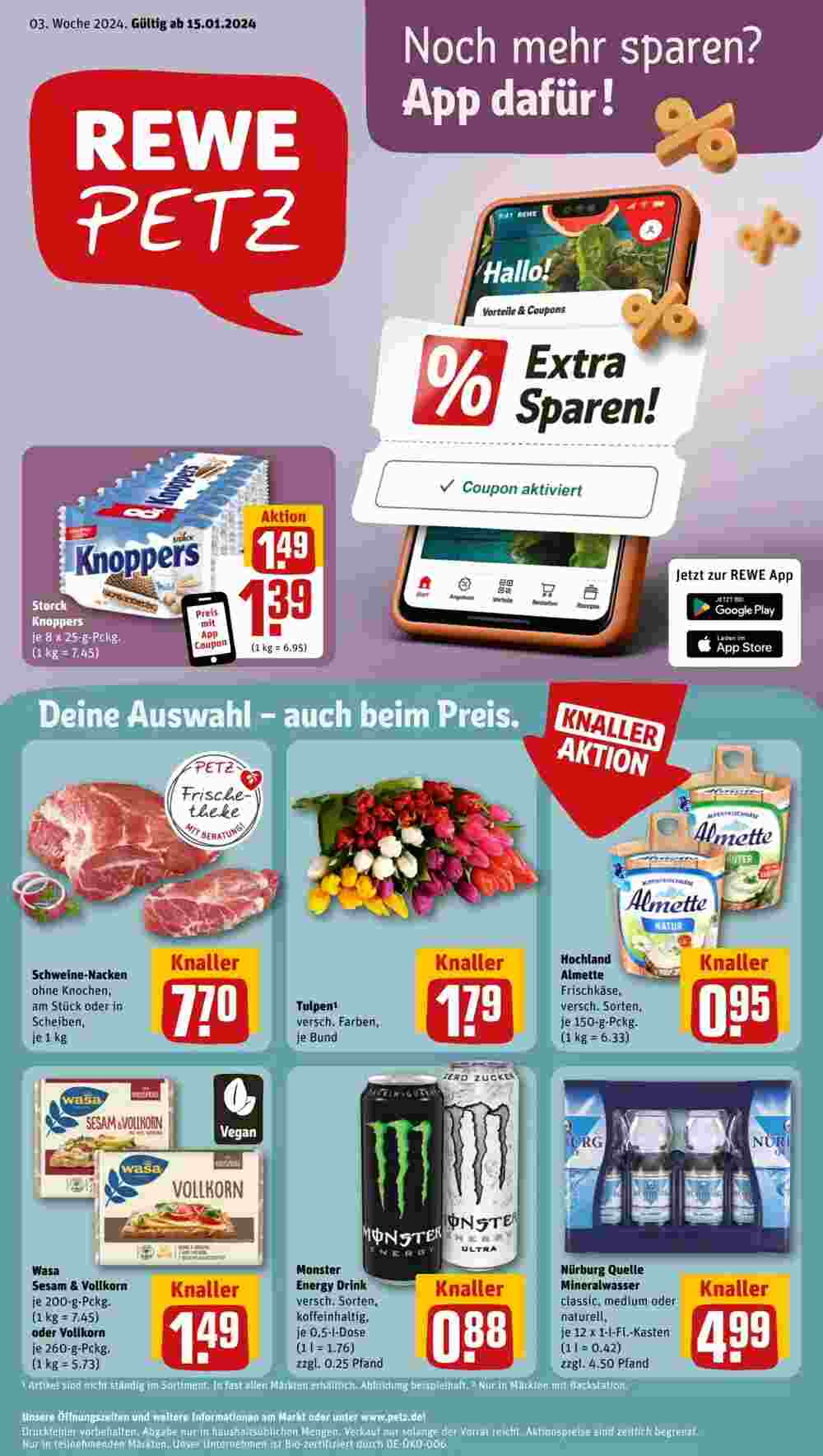 REWE PETZ Prospekt (ab 15.01.2024) zum Blättern - Seite 1