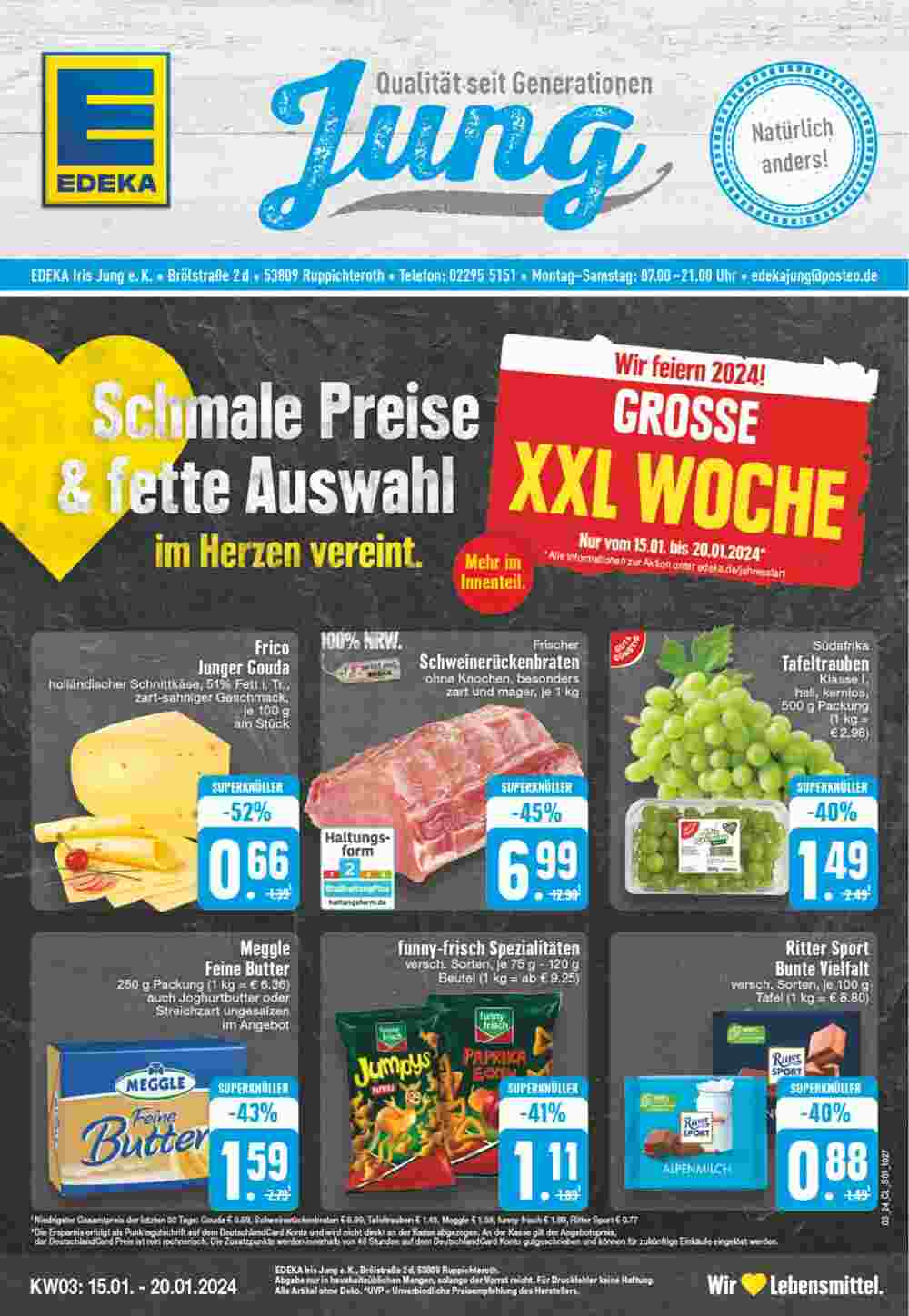 EDEKA Jung Prospekt (ab 15.01.2024) zum Blättern - Seite 1