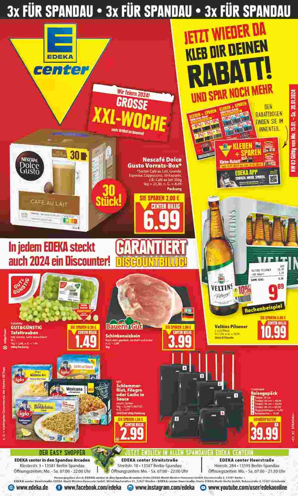 Edeka Center Prospekt (ab 15.01.2024) zum Blättern - Seite 1