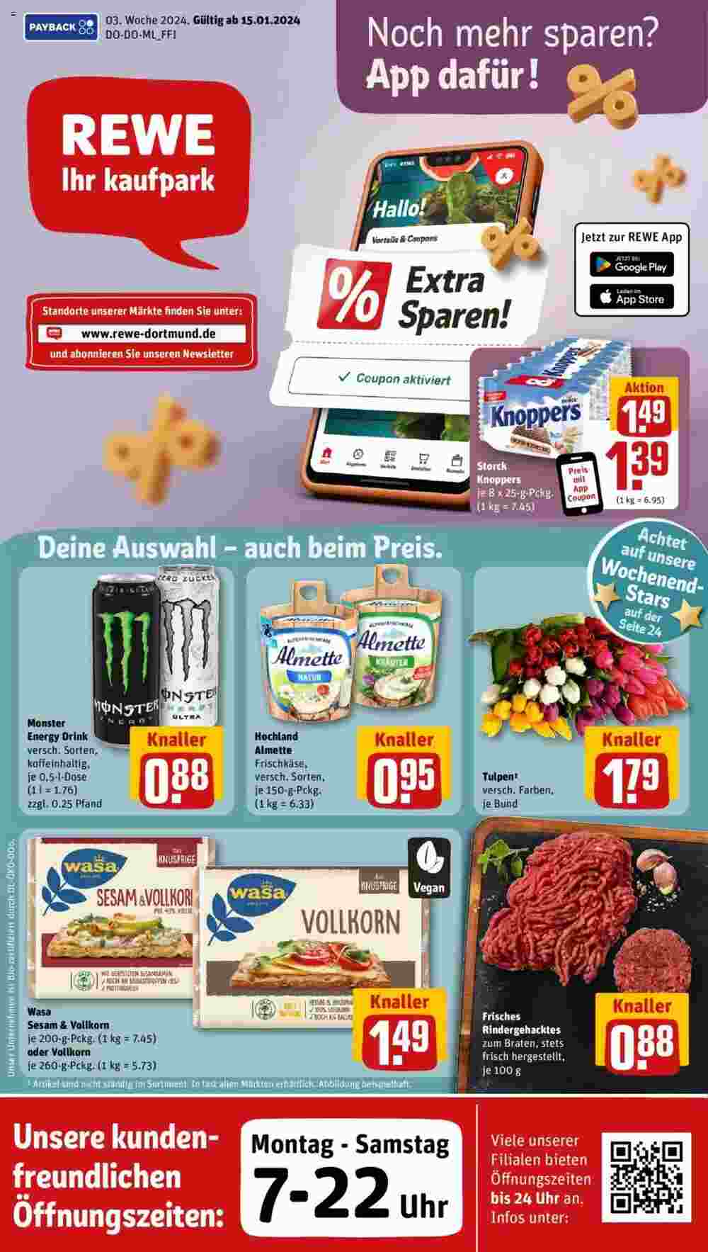 REWE Kaufpark Prospekt (ab 15.01.2024) zum Blättern - Seite 1