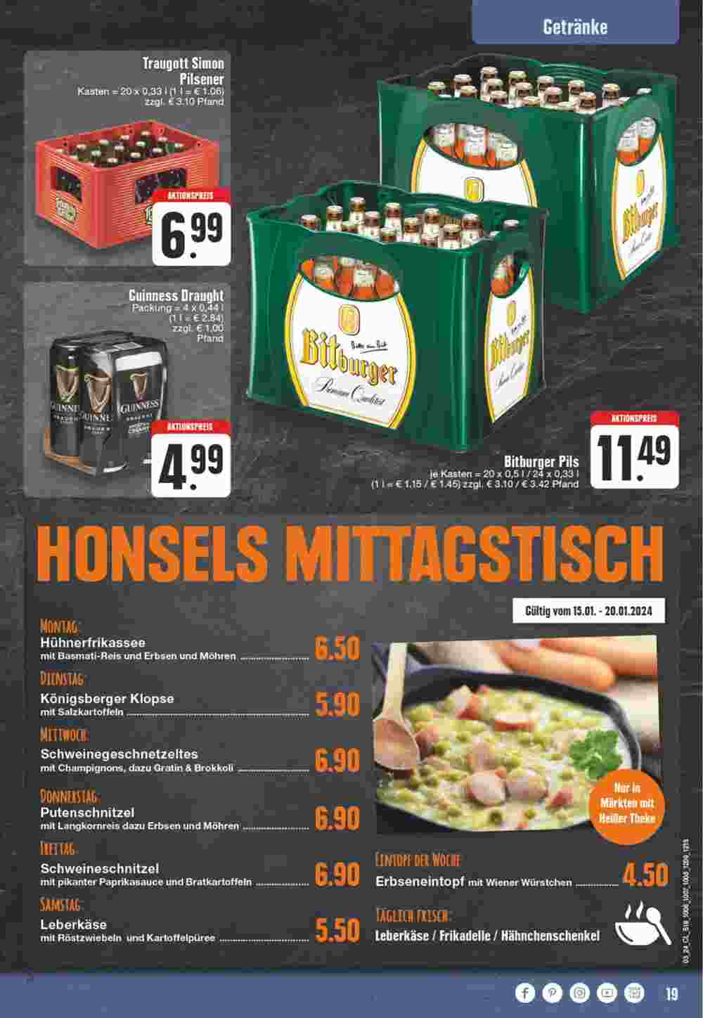 Edeka Honsel Prospekt (ab 15.01.2024) zum Blättern - Seite 19