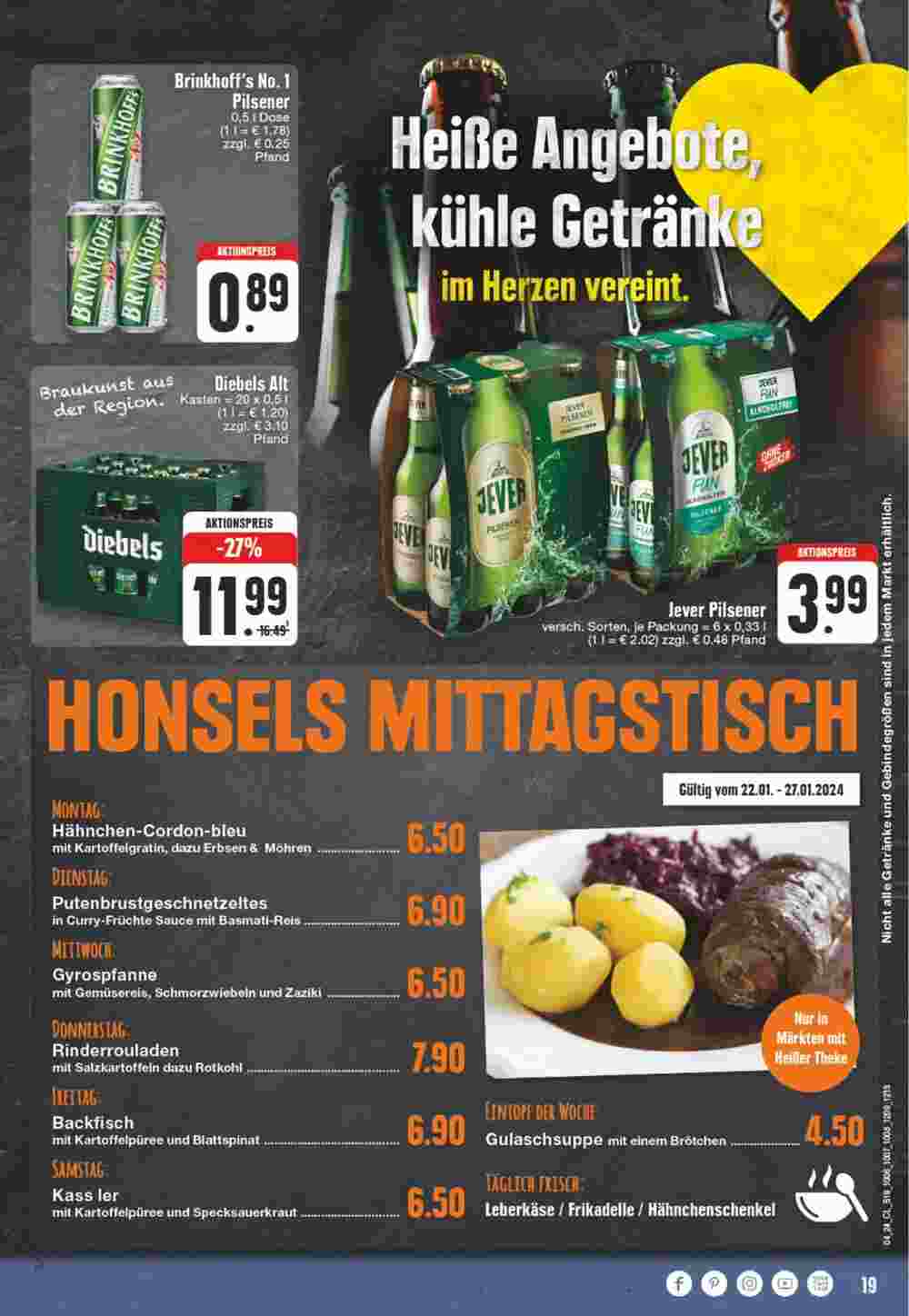 Edeka Honsel Prospekt (ab 22.01.2024) zum Blättern - Seite 19