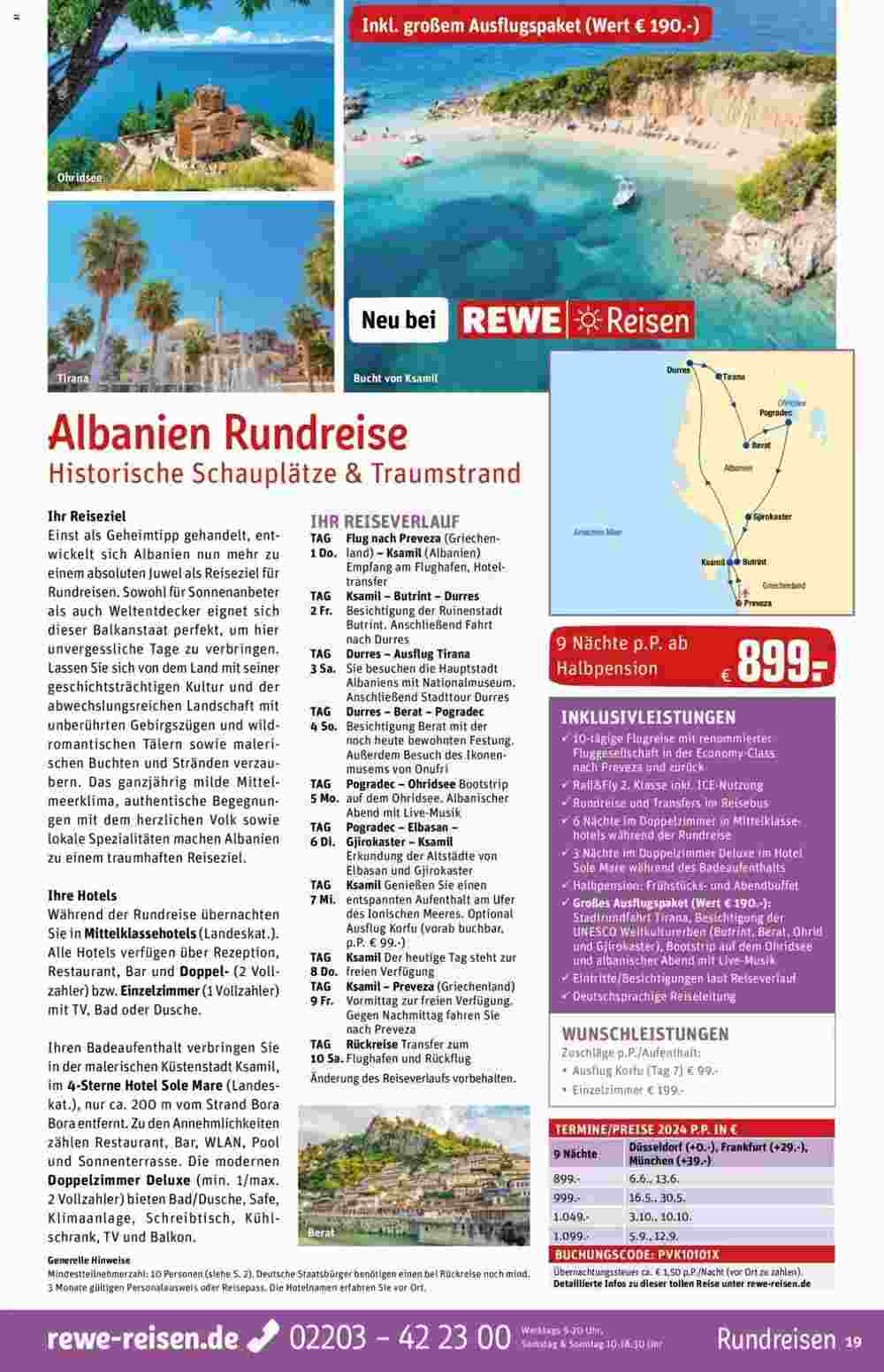 REWE Reisen Prospekt (ab 01.02.2024) zum Blättern - Seite 19