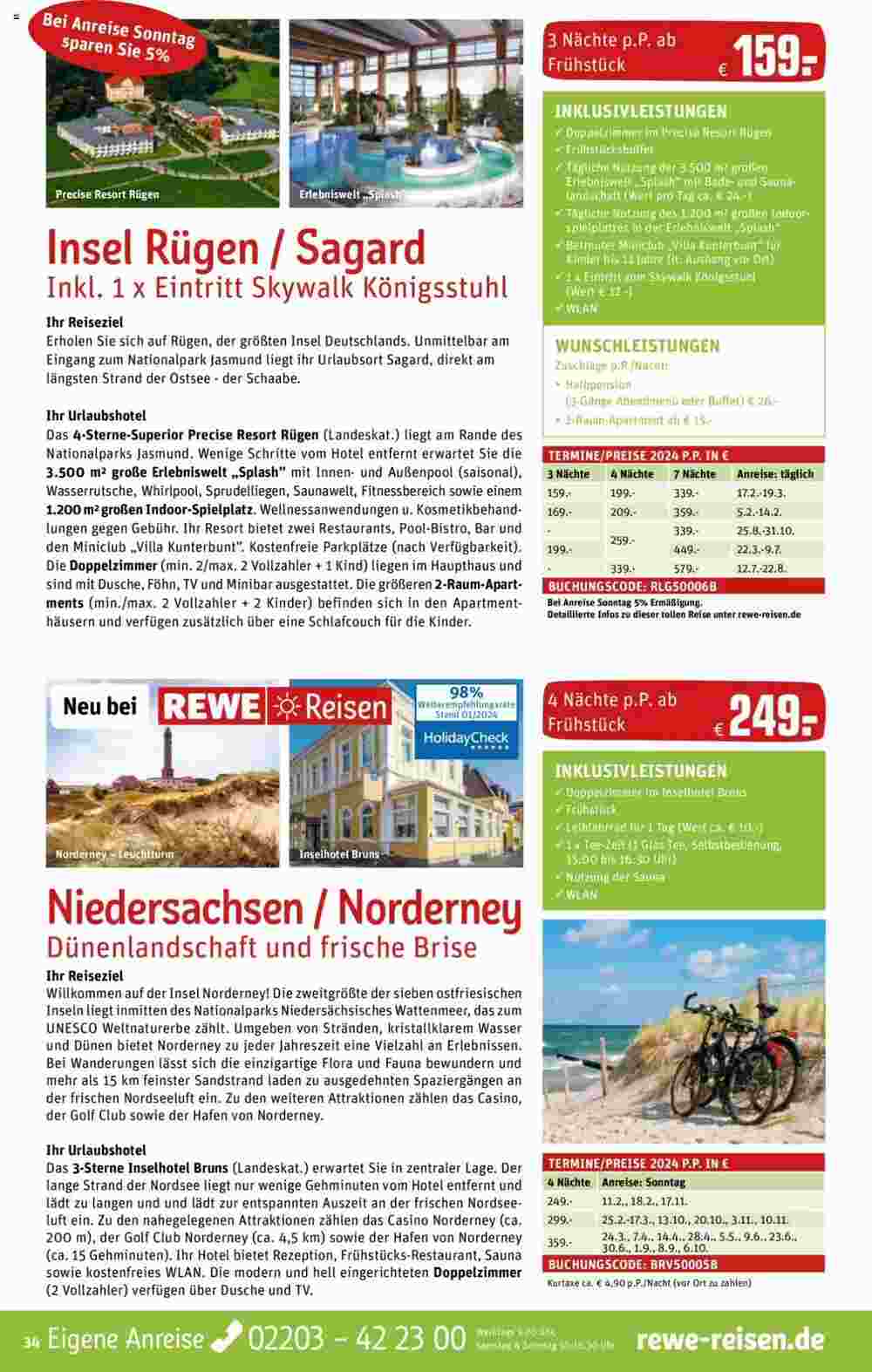 REWE Reisen Prospekt (ab 01.02.2024) zum Blättern - Seite 34