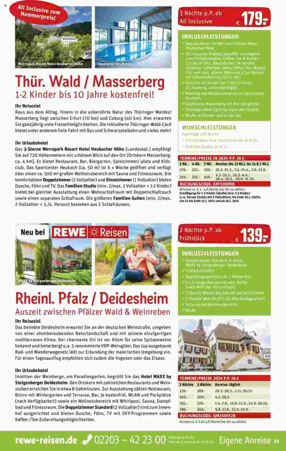 REWE Reisen Prospekt (ab 01.02.2024) zum Blättern - Seite 39