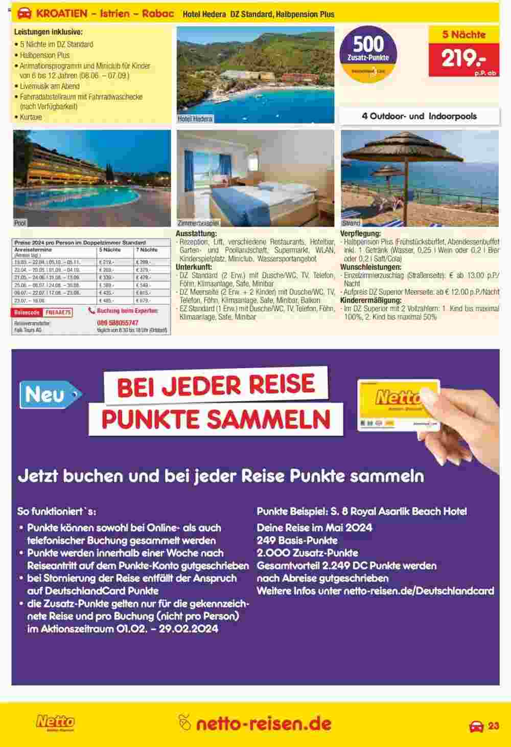 Netto Reisen Prospekt (ab 01.02.2024) zum Blättern - Seite 23