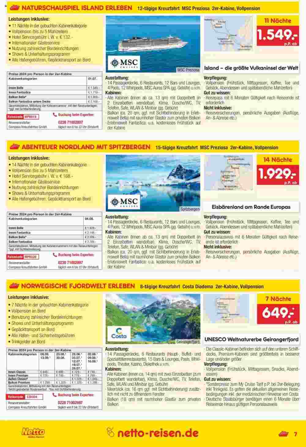 Netto Reisen Prospekt (ab 01.02.2024) zum Blättern - Seite 7