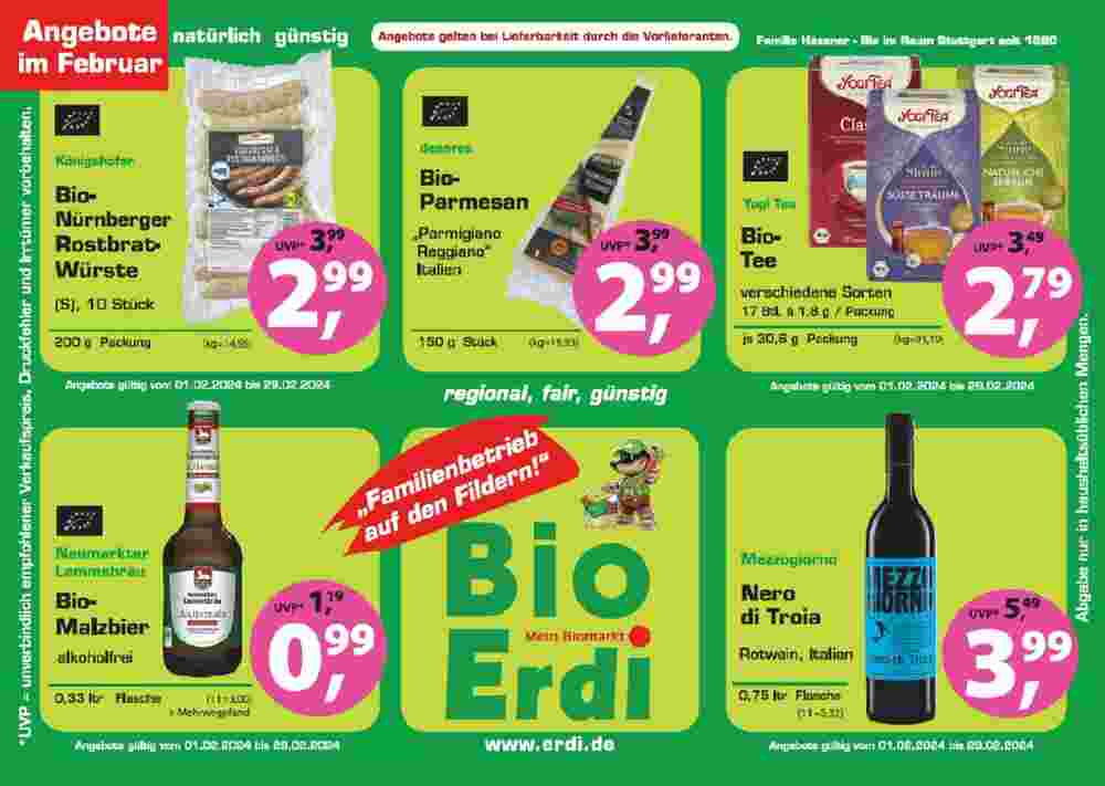 Erdi Biomarkt Prospekt (ab 01.02.2024) zum Blättern - Seite 1