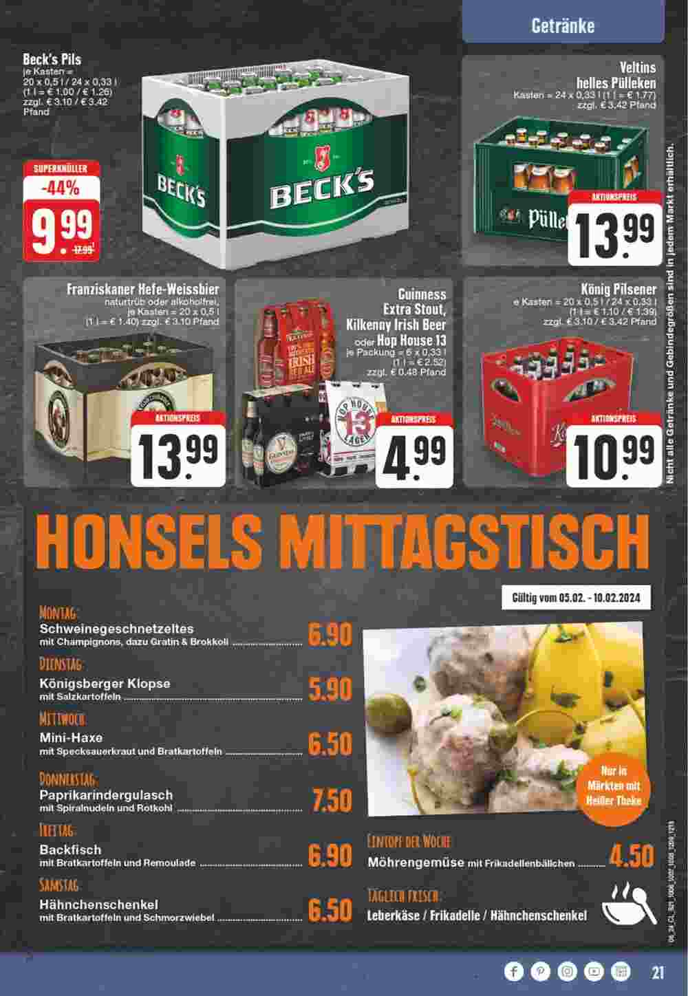 Edeka Honsel Prospekt (ab 05.02.2024) zum Blättern - Seite 21