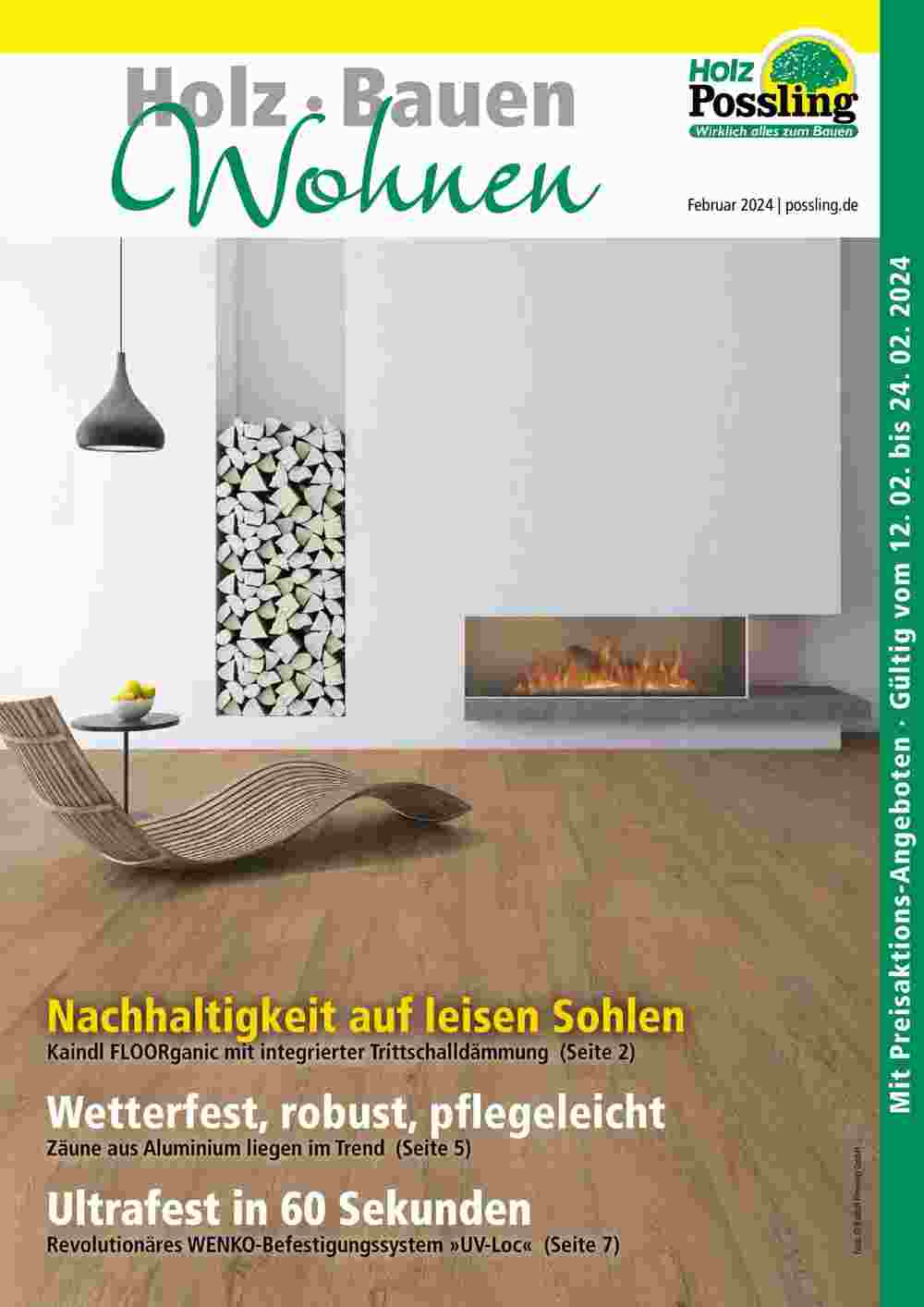 Holz Possling Prospekt (ab 08.02.2024) zum Blättern - Seite 1