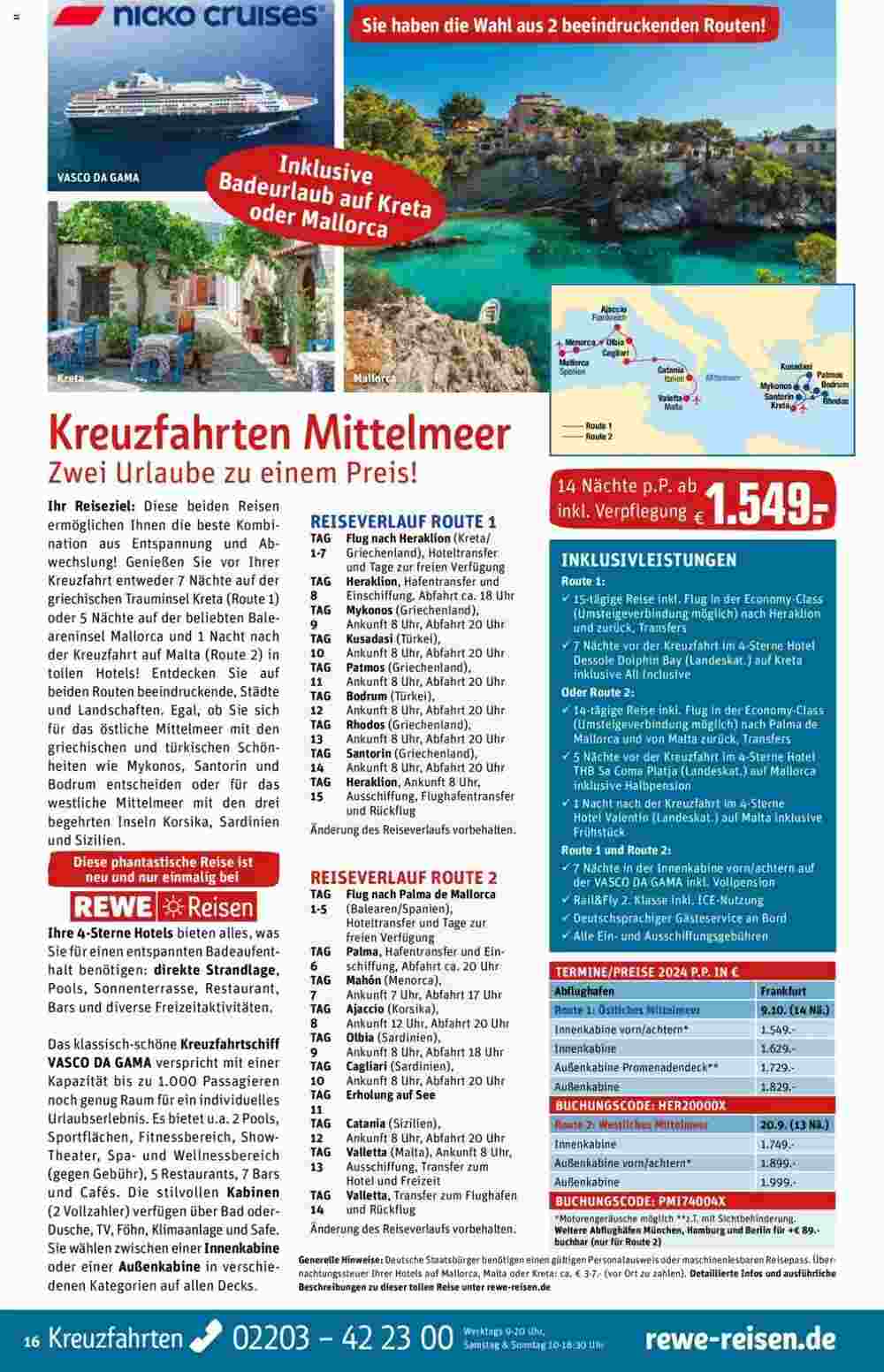 REWE Reisen Prospekt (ab 01.03.2024) zum Blättern - Seite 16