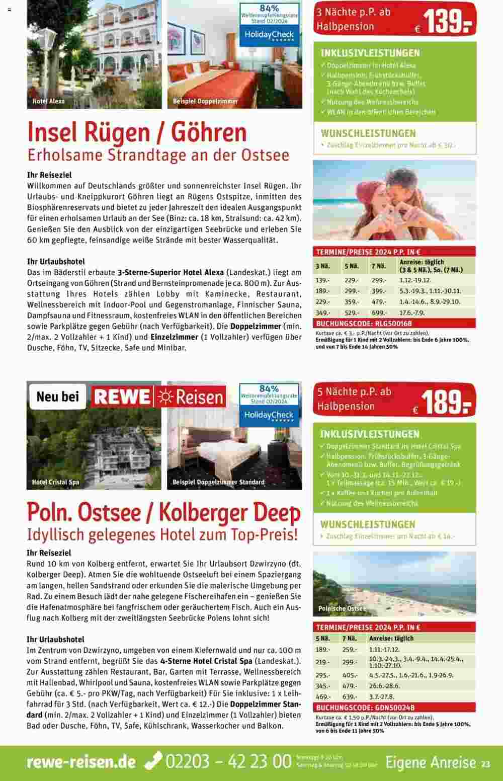 REWE Reisen Prospekt (ab 01.03.2024) zum Blättern - Seite 23