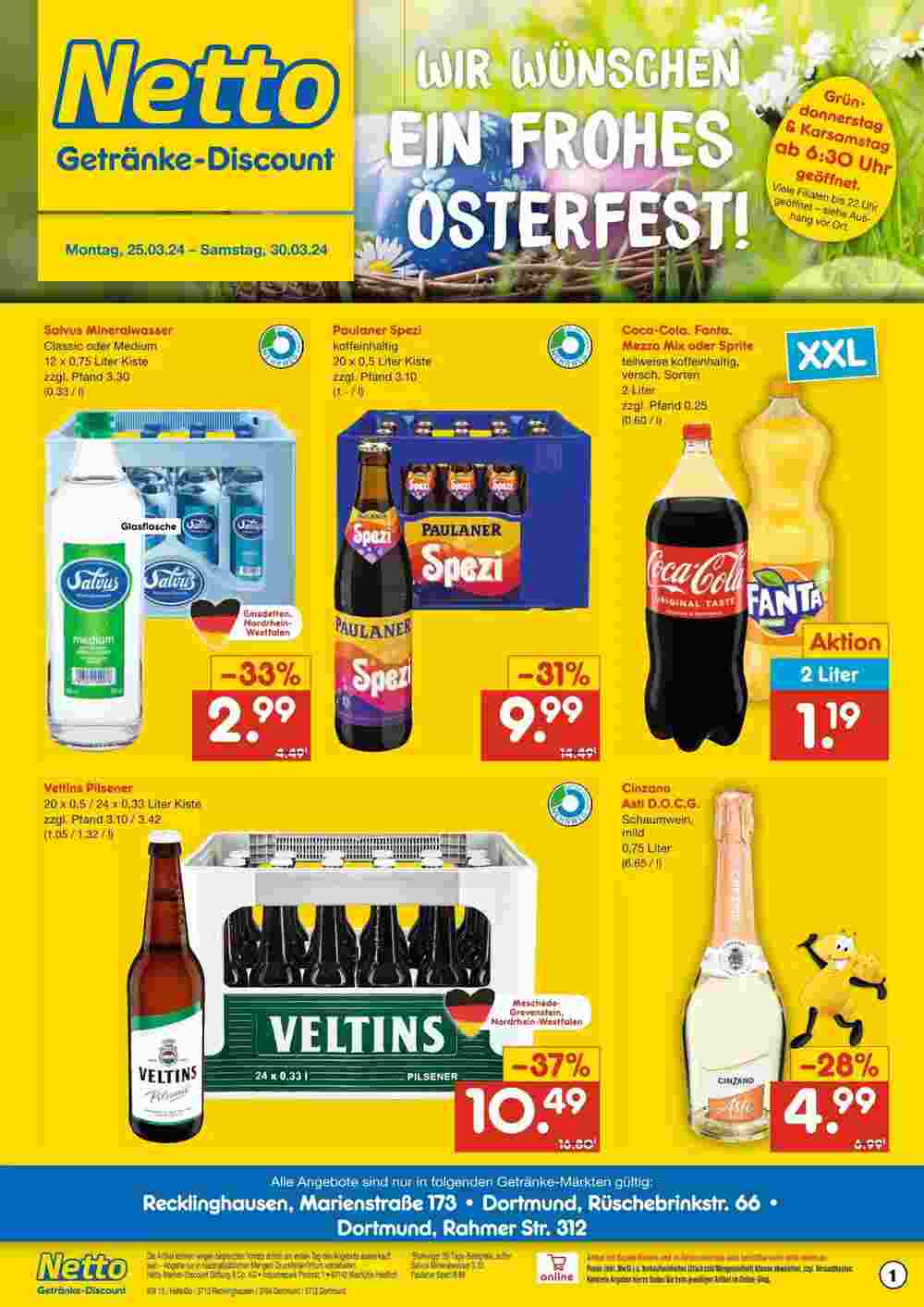 Netto Getränke Discount Prospekt (ab 24.03.2024) zum Blättern - Seite 1