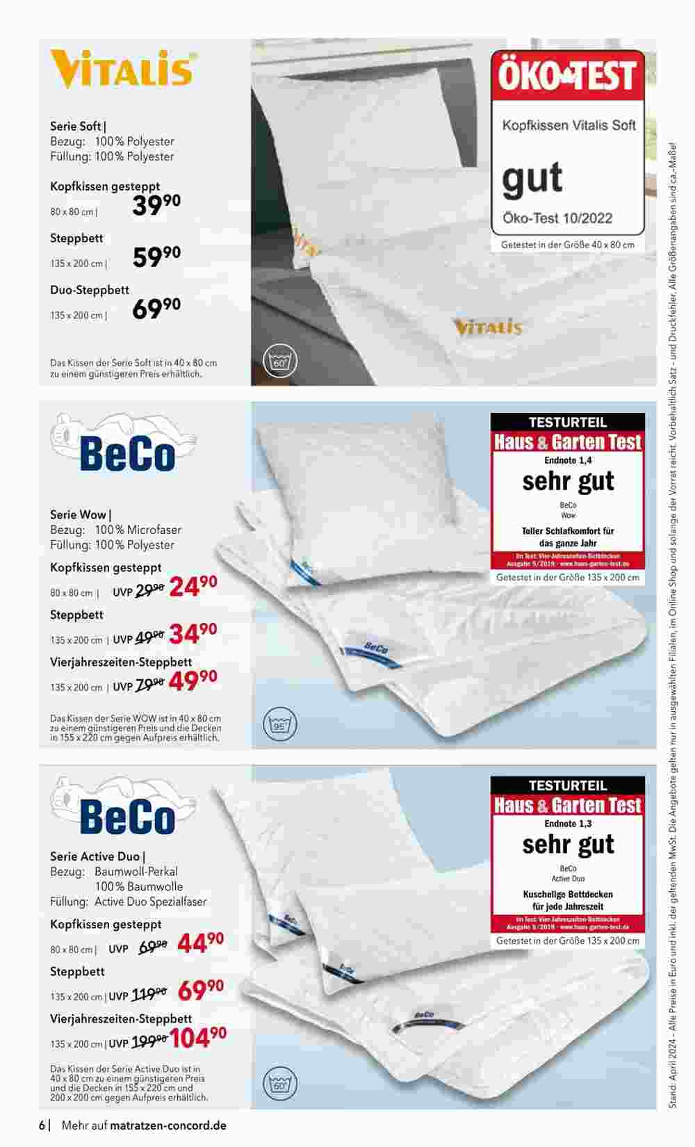 Matratzen Concord Prospekt (ab 02.04.2024) zum Blättern - Seite 6