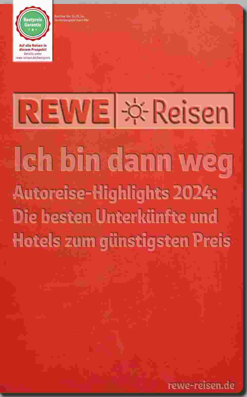 REWE Reisen Prospekt (ab 06.04.2024) zum Blättern - Seite 1