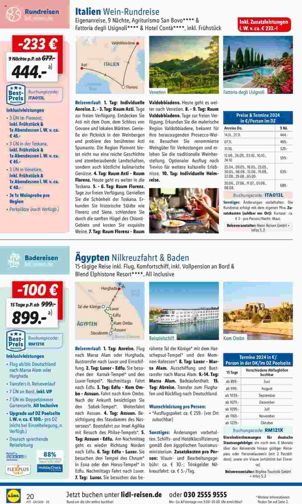 Lidl Reisen Prospekt (ab 13.04.2024) zum Blättern - Seite 20
