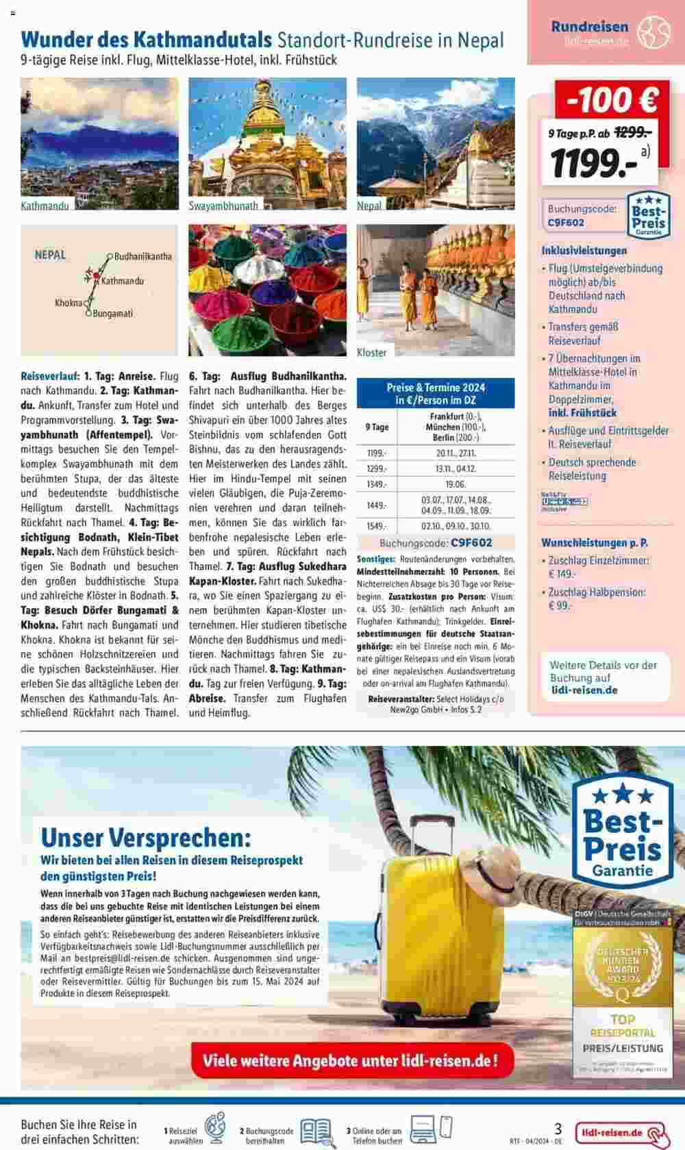 Lidl Reisen Prospekt (ab 13.04.2024) zum Blättern - Seite 3