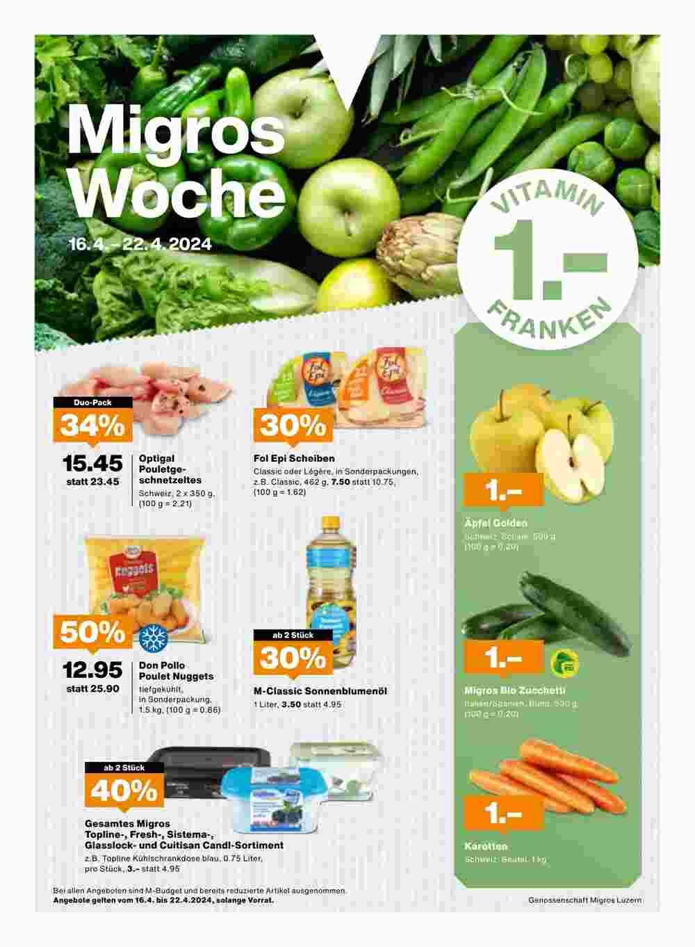 Migros Prospekt (ab 16.04.2024) zum Blättern - Seite 1