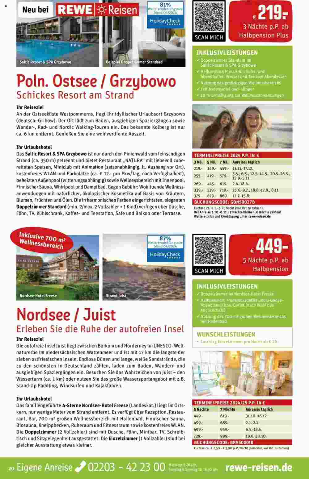 REWE Reisen Prospekt (ab 01.05.2024) zum Blättern - Seite 20