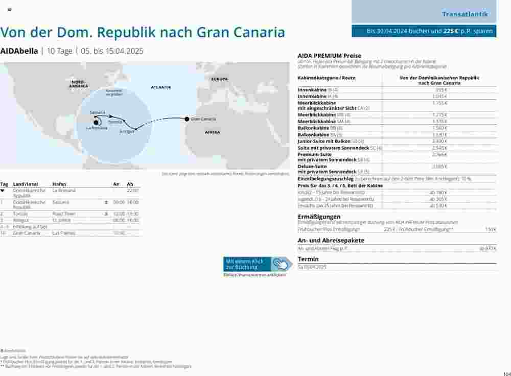 Aida Cruises Prospekt (ab 25.05.2024) zum Blättern - Seite 104