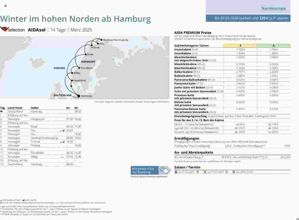 Aida Cruises Prospekt (ab 25.05.2024) zum Blättern - Seite 14