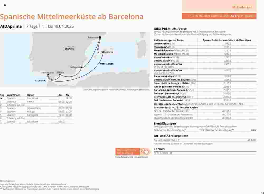 Aida Cruises Prospekt (ab 25.05.2024) zum Blättern - Seite 34