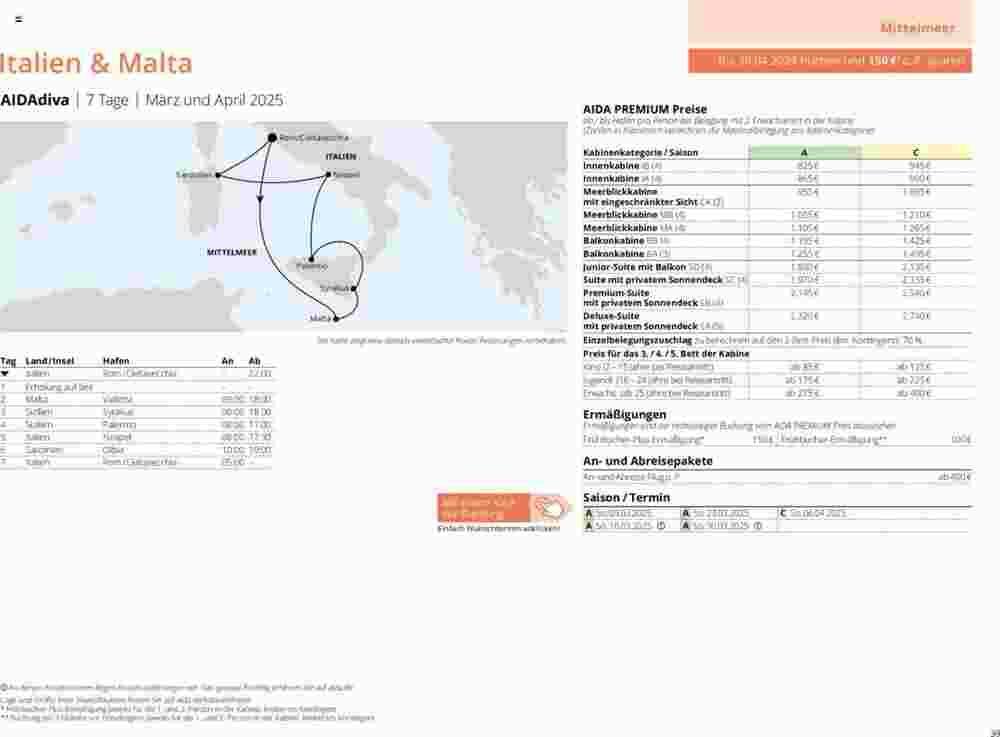 Aida Cruises Prospekt (ab 25.05.2024) zum Blättern - Seite 39
