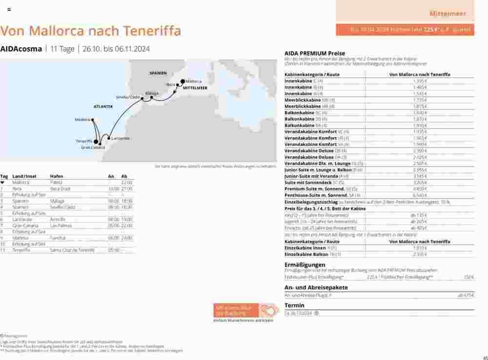 Aida Cruises Prospekt (ab 25.05.2024) zum Blättern - Seite 45