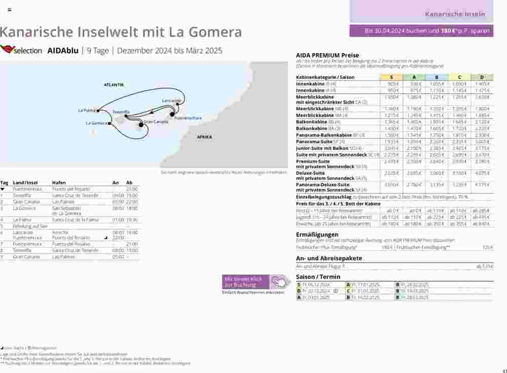 Aida Cruises Prospekt (ab 25.05.2024) zum Blättern - Seite 61