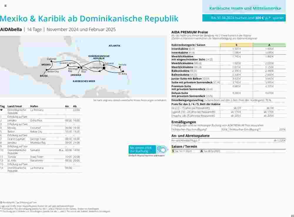 Aida Cruises Prospekt (ab 25.05.2024) zum Blättern - Seite 85