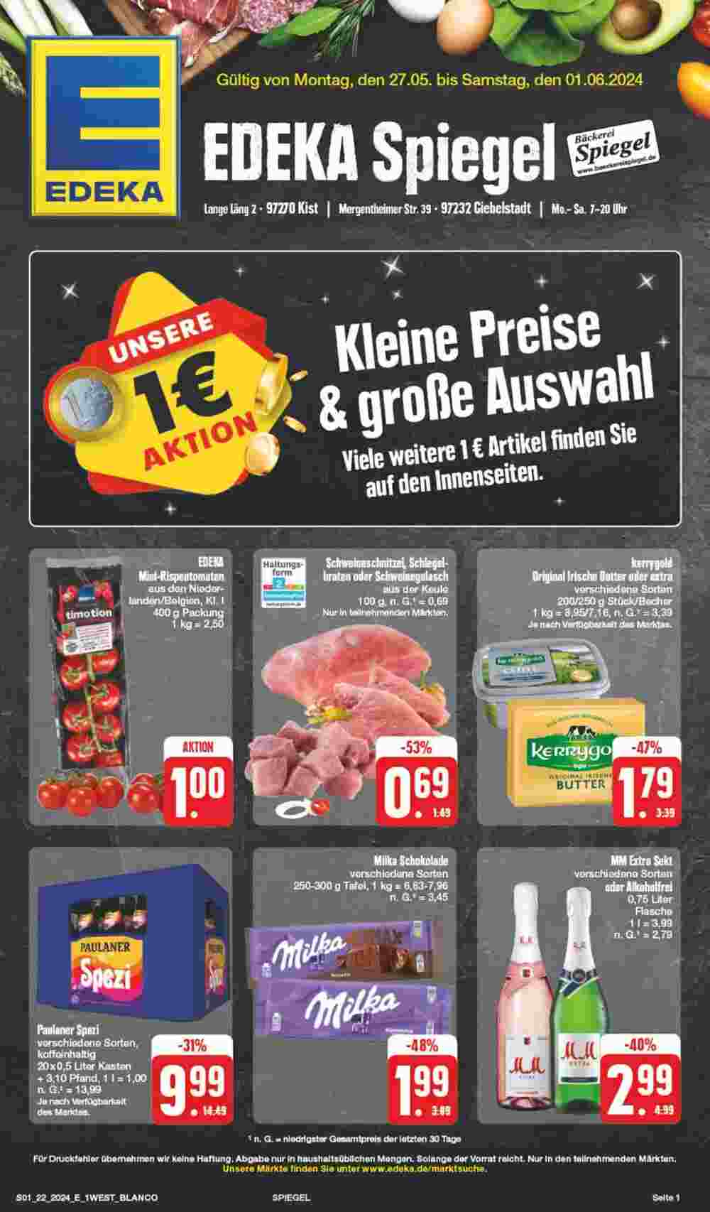 Edeka Spiegel Prospekt (ab 27.05.2024) zum Blättern - Seite 1